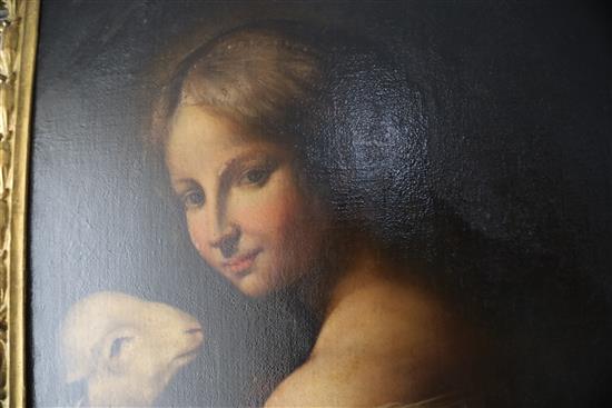 Manner of Onorio Marinari (1627-1715) St Agnes and Lamb 25.5 x 20.5in.